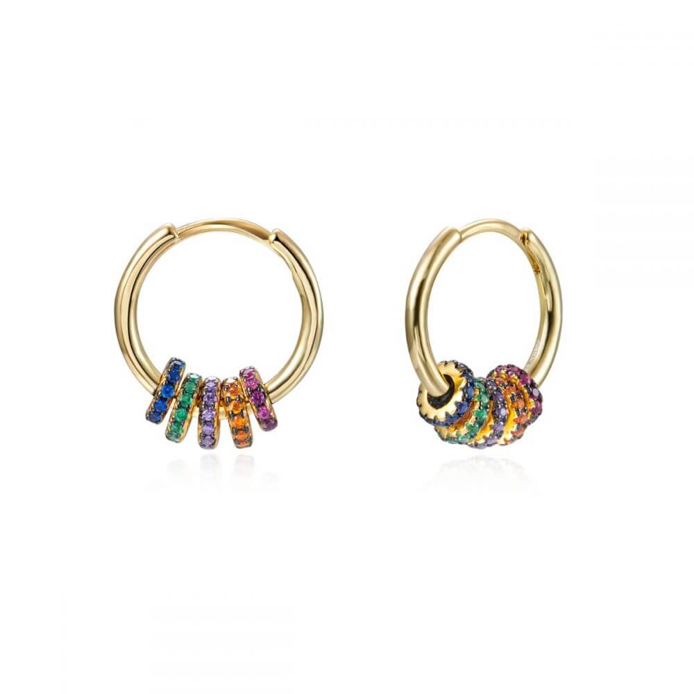 Le Marshand®  -  Joyería en plata 925, chapado en Oro 24K - Arito Lux Donuts Colorines - Diseños propios - Brazaletes, pulseras, collares y pendientes - Joyería online - Mallorca