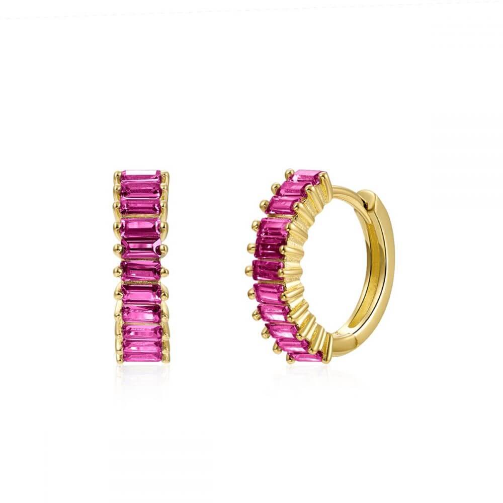 Le Marshand®  -  Joyería en plata 925, chapado en Oro 24K - Arito Barritas rosa - Diseños propios - Brazaletes, pulseras, collares y pendientes - Joyería online - Mallorca