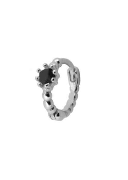 Le Marshand®  -  Joyería en plata 925, chapado en Oro 24K - Arito Solitario negro (Plata) - Diseños propios - Brazaletes, pulseras, collares y pendientes - Joyería online - Mallorca