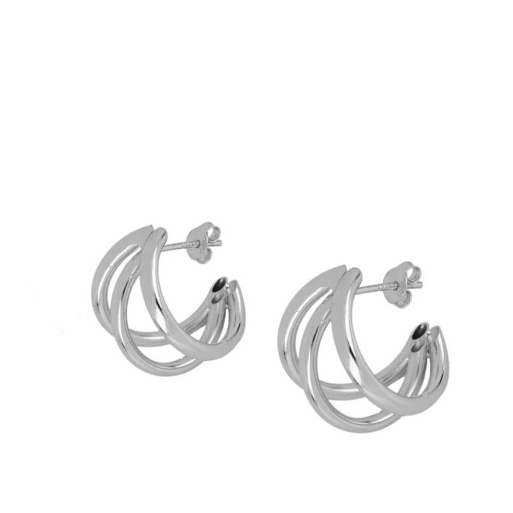 Le Marshand®  -  Joyería en plata 925, chapado en Oro 24K - Pendientes Triaro (Plata) (RBJ) - Diseños propios - Brazaletes, pulseras, collares y pendientes - Joyería online - Mallorca