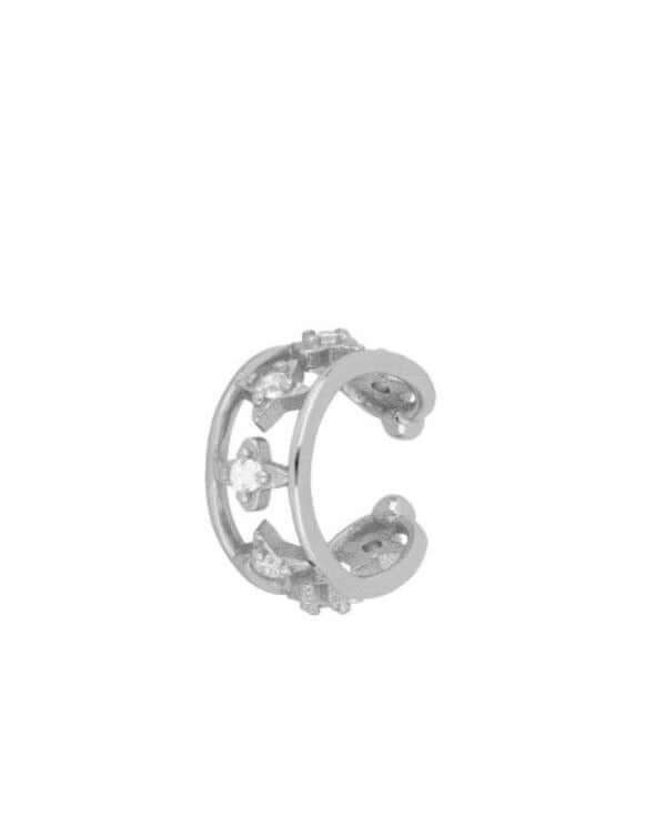 Le Marshand®  -  Joyería en plata 925, chapado en Oro 24K - Cuff Circonitas Cruces (Plata) - Diseños propios - Brazaletes, pulseras, collares y pendientes - Joyería online - Mallorca