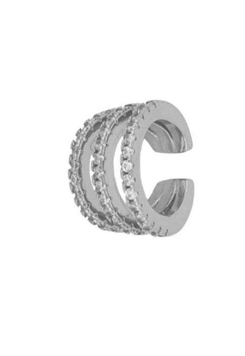 Le Marshand®  -  Joyería en plata 925, chapado en Oro 24K - Cuff Lux 25 Triple circonitas (Plata) - Diseños propios - Brazaletes, pulseras, collares y pendientes - Joyería online - Mallorca