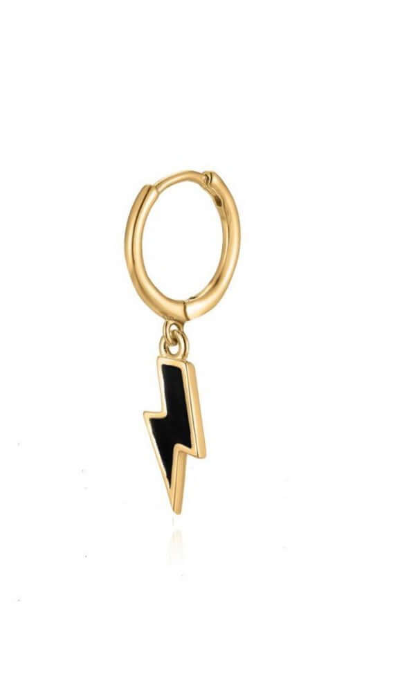 Le Marshand®  -  Joyería en plata 925, chapado en Oro 24K - Arito Rayo Negro - Diseños propios - Brazaletes, pulseras, collares y pendientes - Joyería online - Mallorca