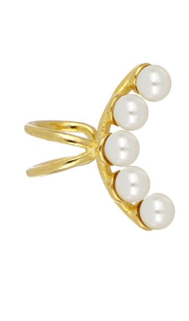Le Marshand®  -  Joyería en plata 925, chapado en Oro 24K - Cuff  5 Perlas - Diseños propios - Brazaletes, pulseras, collares y pendientes - Joyería online - Mallorca