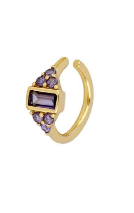 Le Marshand®  -  Joyería en plata 925, chapado en Oro 24K - Cuff circonitas Royal Lila - Diseños propios - Brazaletes, pulseras, collares y pendientes - Joyería online - Mallorca