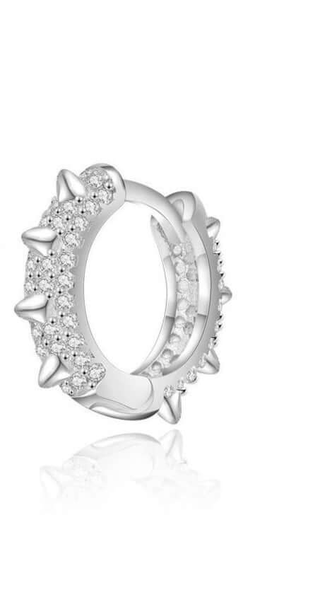 Le Marshand®  -  Joyería en plata 925, chapado en Oro 24K - Arito Circ Pinchos (Plata) - Diseños propios - Brazaletes, pulseras, collares y pendientes - Joyería online - Mallorca
