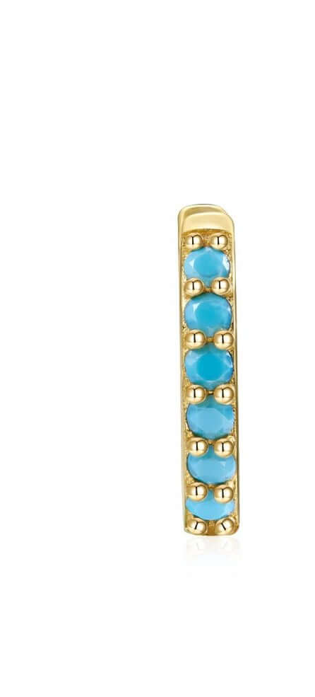 Le Marshand®  -  Joyería en plata 925, chapado en Oro 24K - Arito Circonitas Turquesa - Diseños propios - Brazaletes, pulseras, collares y pendientes - Joyería online - Mallorca