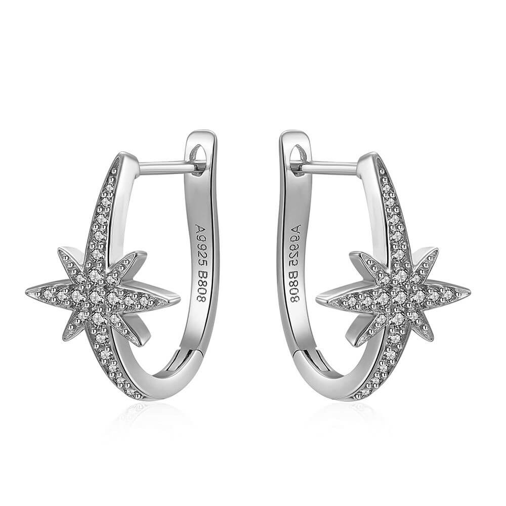 Le Marshand®  -  Joyería en plata 925, chapado en Oro 24K - Arito Lux Estrella Polar (Plata) - Diseños propios - Brazaletes, pulseras, collares y pendientes - Joyería online - Mallorca
