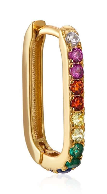 Le Marshand®  -  Joyería en plata 925, chapado en Oro 24K - Arito Uno Rainbow - Diseños propios - Brazaletes, pulseras, collares y pendientes - Joyería online - Mallorca
