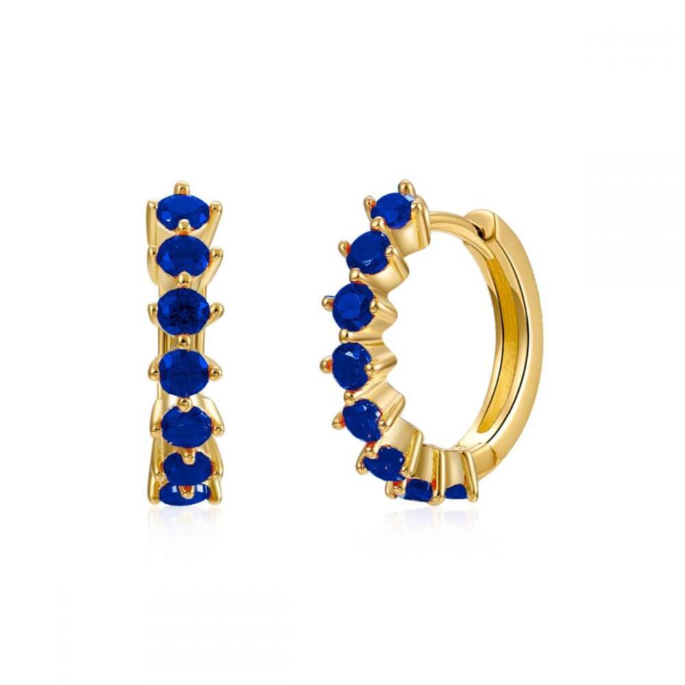 Le Marshand®  -  Joyería en plata 925, chapado en Oro 24K - Arito Circulitos Azul - Diseños propios - Brazaletes, pulseras, collares y pendientes - Joyería online - Mallorca