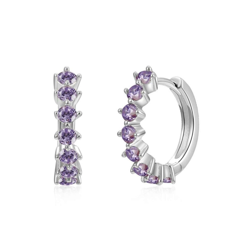 Le Marshand®  -  Joyería en plata 925, chapado en Oro 24K - Arito Circulitos Lila (Plata) - Diseños propios - Brazaletes, pulseras, collares y pendientes - Joyería online - Mallorca