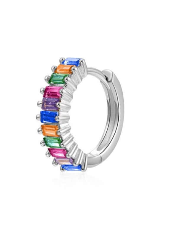 Le Marshand®  -  Joyería en plata 925, chapado en Oro 24K - Arito Barritas colorines (Plata) - Diseños propios - Brazaletes, pulseras, collares y pendientes - Joyería online - Mallorca