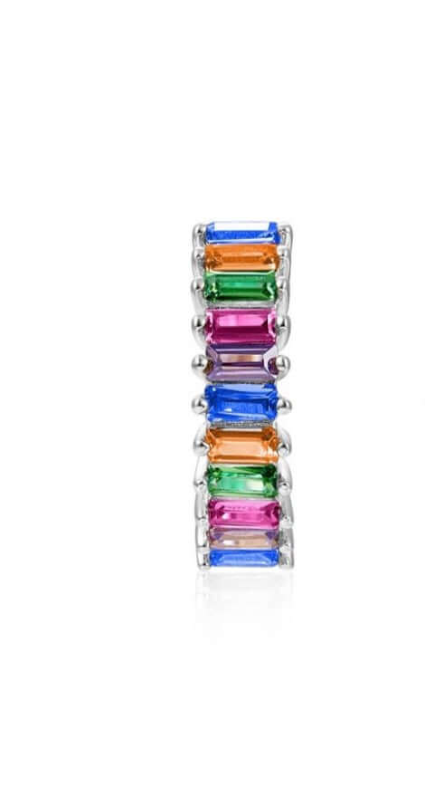 Le Marshand®  -  Joyería en plata 925, chapado en Oro 24K - Arito Barritas colorines (Plata) - Diseños propios - Brazaletes, pulseras, collares y pendientes - Joyería online - Mallorca