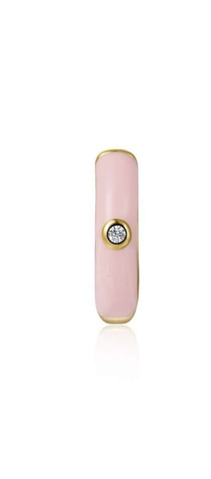 Le Marshand®  -  Joyería en plata 925, chapado en Oro 24K - Arito Esmaltado Rosa - Diseños propios - Brazaletes, pulseras, collares y pendientes - Joyería online - Mallorca