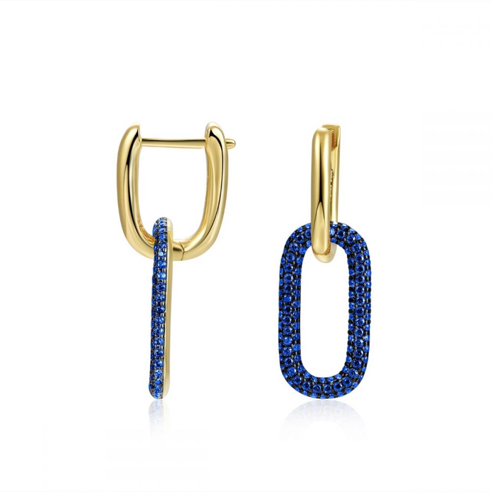 Le Marshand®  -  Joyería en plata 925, chapado en Oro 24K - Arito Lux Gran Azul - Diseños propios - Brazaletes, pulseras, collares y pendientes - Joyería online - Mallorca