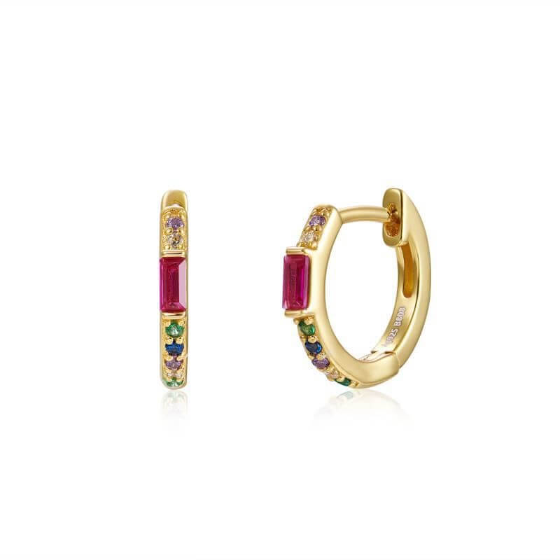 Le Marshand®  -  Joyería en plata 925, chapado en Oro 24K - Arito Queen Rosa y colorines - Diseños propios - Brazaletes, pulseras, collares y pendientes - Joyería online - Mallorca