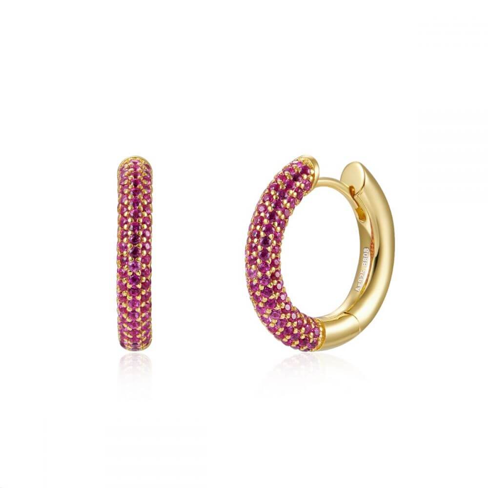 Le Marshand®  -  Joyería en plata 925, chapado en Oro 24K - Arito Lux Round Rosa - Diseños propios - Brazaletes, pulseras, collares y pendientes - Joyería online - Mallorca