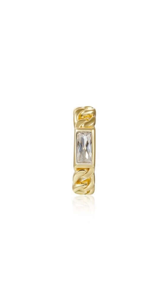 Le Marshand®  -  Joyería en plata 925, chapado en Oro 24K - Cuff Solitario Blanco - Diseños propios - Brazaletes, pulseras, collares y pendientes - Joyería online - Mallorca