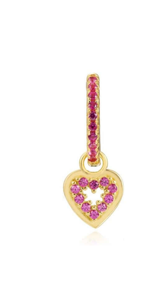 Le Marshand®  -  Joyería en plata 925, chapado en Oro 24K - Arito corazon hueco rosa - Diseños propios - Brazaletes, pulseras, collares y pendientes - Joyería online - Mallorca