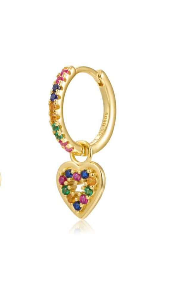 Le Marshand®  -  Joyería en plata 925, chapado en Oro 24K - Arito Corazón Hueco Colorines - Diseños propios - Brazaletes, pulseras, collares y pendientes - Joyería online - Mallorca