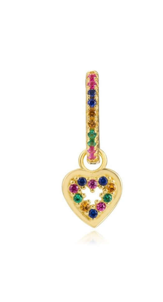 Le Marshand®  -  Joyería en plata 925, chapado en Oro 24K - Arito Corazón Hueco Colorines - Diseños propios - Brazaletes, pulseras, collares y pendientes - Joyería online - Mallorca