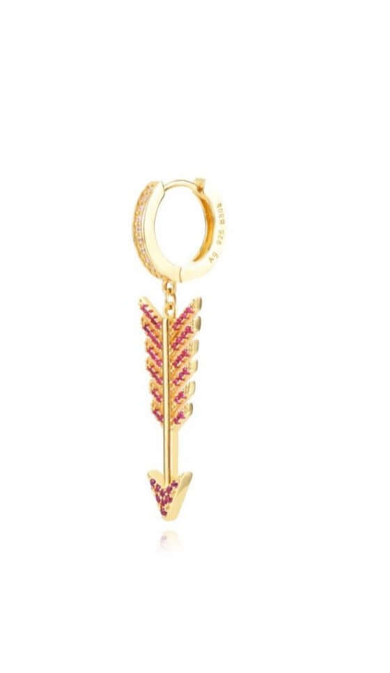 Le Marshand®  -  Joyería en plata 925, chapado en Oro 24K - Arito Lux Flecha Rosa - Diseños propios - Brazaletes, pulseras, collares y pendientes - Joyería online - Mallorca