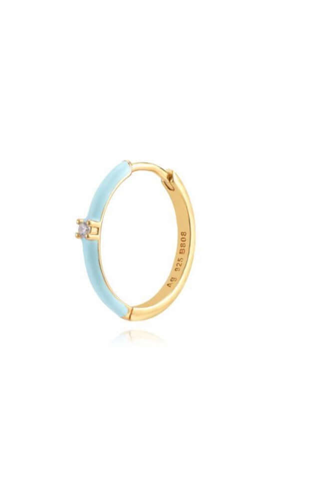 Le Marshand®  -  Joyería en plata 925, chapado en Oro 24K - Arito Esmalte Azul Turquesa - Diseños propios - Brazaletes, pulseras, collares y pendientes - Joyería online - Mallorca