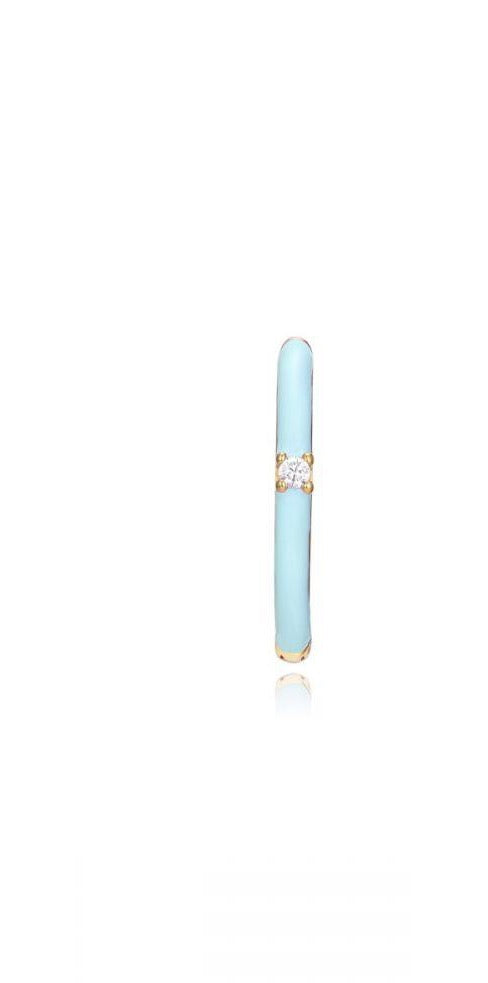 Le Marshand®  -  Joyería en plata 925, chapado en Oro 24K - Arito Esmalte Azul Turquesa - Diseños propios - Brazaletes, pulseras, collares y pendientes - Joyería online - Mallorca