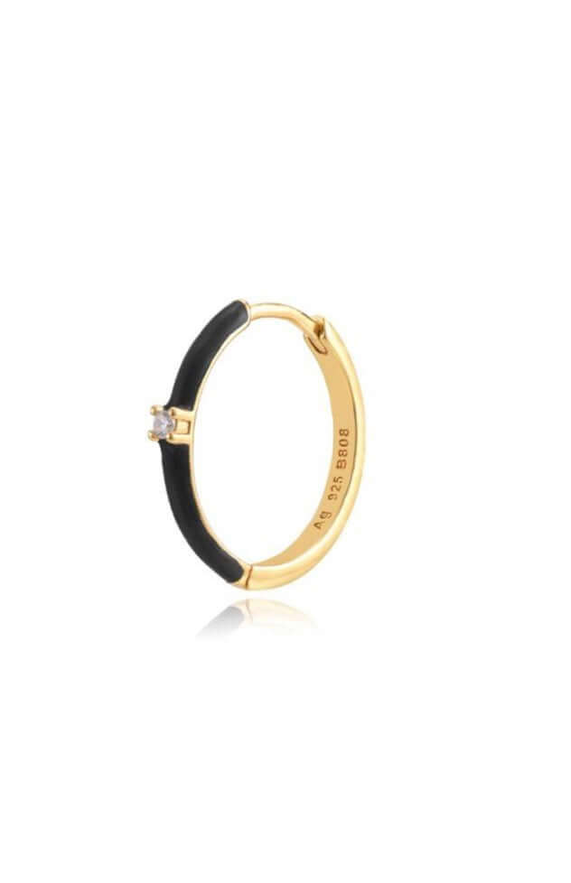 Le Marshand®  -  Joyería en plata 925, chapado en Oro 24K - Arito Esmalte Negro - Diseños propios - Brazaletes, pulseras, collares y pendientes - Joyería online - Mallorca