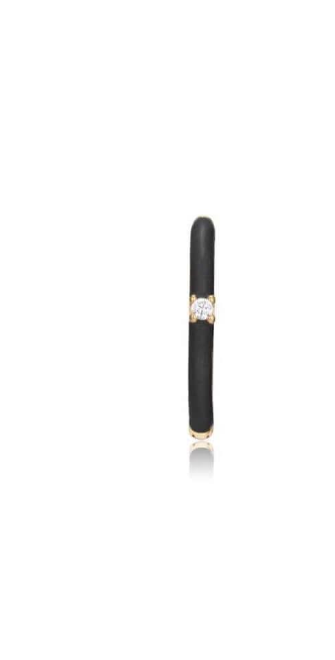 Le Marshand®  -  Joyería en plata 925, chapado en Oro 24K - Arito Esmalte Negro - Diseños propios - Brazaletes, pulseras, collares y pendientes - Joyería online - Mallorca