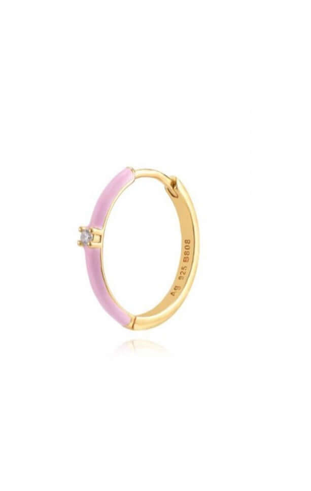 Le Marshand®  -  Joyería en plata 925, chapado en Oro 24K - Arito Esmalte Rosa - Diseños propios - Brazaletes, pulseras, collares y pendientes - Joyería online - Mallorca