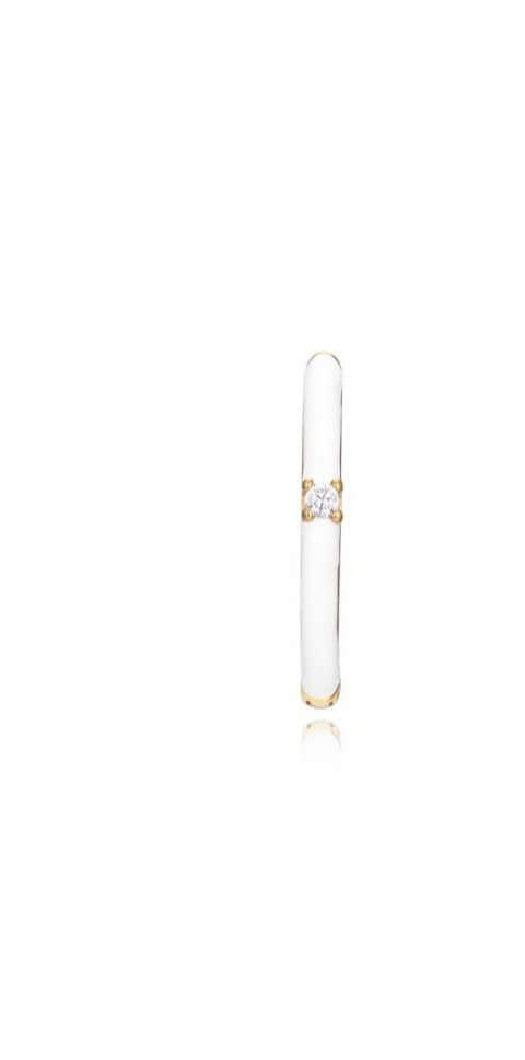 Le Marshand®  -  Joyería en plata 925, chapado en Oro 24K - Arito Esmalte Blanco - Diseños propios - Brazaletes, pulseras, collares y pendientes - Joyería online - Mallorca