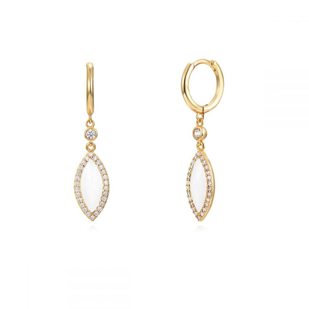 Le Marshand®  -  Joyería en plata 925, chapado en Oro 24K - Arito Charm Blanco - Diseños propios - Brazaletes, pulseras, collares y pendientes - Joyería online - Mallorca