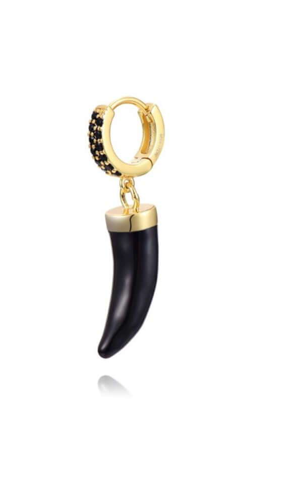 Le Marshand®  -  Joyería en plata 925, chapado en Oro 24K - Arito Cuerno Negro - Diseños propios - Brazaletes, pulseras, collares y pendientes - Joyería online - Mallorca