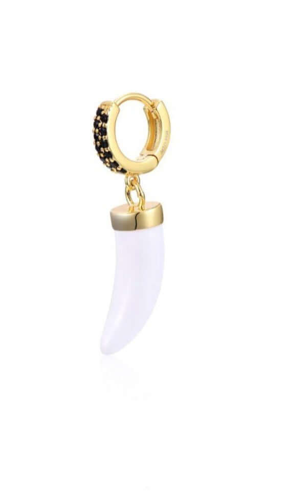 Le Marshand®  -  Joyería en plata 925, chapado en Oro 24K - Arito Cuerno Blanco - Diseños propios - Brazaletes, pulseras, collares y pendientes - Joyería online - Mallorca