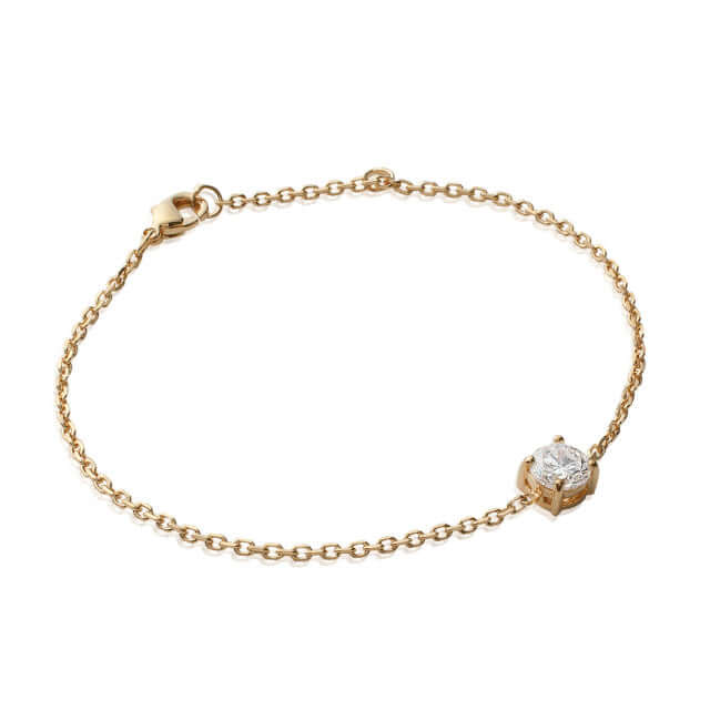 Le Marshand®  -  Joyería en plata 925, chapado en Oro 24K - Pulsera Solitario engarzado 6 - Diseños propios - Brazaletes, pulseras, collares y pendientes - Joyería online - Mallorca